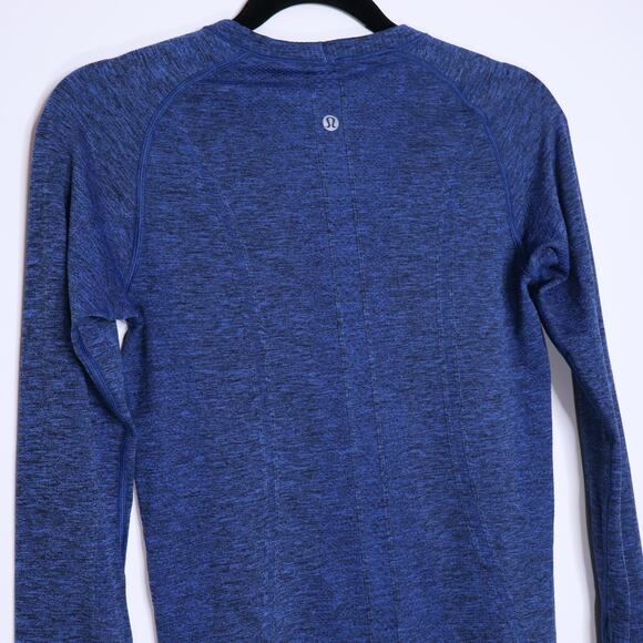 LULULEMON Swiftly Tech Long Sleeve Blazer Blue Black Crew Neck Running Women's 6 - Picture 11 of 13